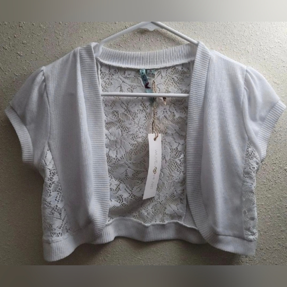Y2K Lace Shrug Cropped Bolero Cardigan
